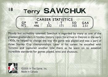 2005-06 In The Game Between the Pipes #18 Terry Sawchuk Back
