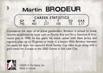 2005-06 In The Game Between the Pipes #3 Martin Brodeur Back