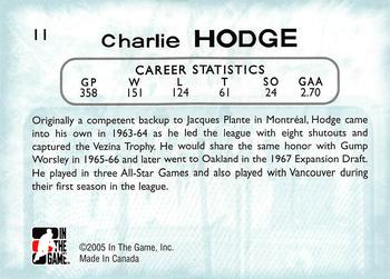 2005-06 In The Game Between the Pipes #11 Charlie Hodge Back