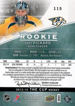 2012-13 Upper Deck The Cup #115 Chet Pickard Back