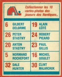 1986-87 Yum Yum Quebec Nordiques #NNO Paul Gillis Back