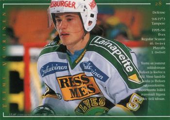 1996-97 Leaf Sisu SM-Liiga (Finnish) #28 Teemu Vuorinen Back