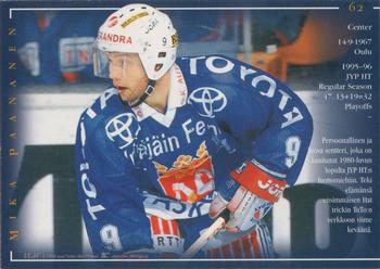 1996-97 Leaf Sisu SM-Liiga (Finnish) #62 Mika Paananen Back