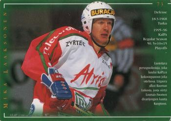 1996-97 Leaf Sisu SM-Liiga (Finnish) #73 Mika Laaksonen Back