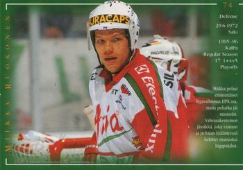 1996-97 Leaf Sisu SM-Liiga (Finnish) #74 Miikka Ruokonen Back