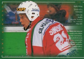 1996-97 Leaf Sisu SM-Liiga (Finnish) #75 Sami Simonen Back