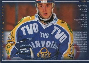 1996-97 Leaf Sisu SM-Liiga (Finnish) #106 Veli-Pekka Ahonen Back