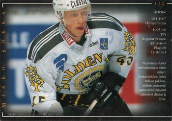 1996-97 Leaf Sisu SM-Liiga (Finnish) #139 Mikko Sokka Back
