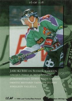 1995-96 Leaf Sisu Limited (Finnish) #16 Jari Kurri Back