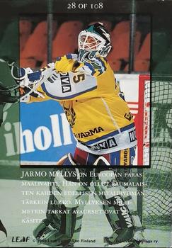 1995-96 Leaf Sisu Limited (Finnish) #28 Jarmo Myllys Back