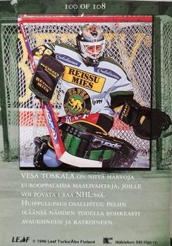 1995-96 Leaf Sisu Limited (Finnish) #100 Vesa Toskala Back