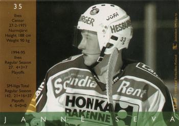 1995-96 Leaf Sisu SM-Liiga (Finnish) #35 Janne Seva Back