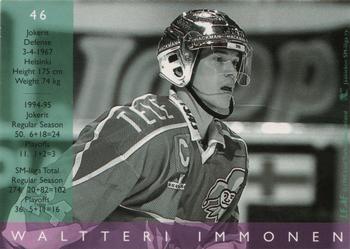 1995-96 Leaf Sisu SM-Liiga (Finnish) #46 Waltteri Immonen Back