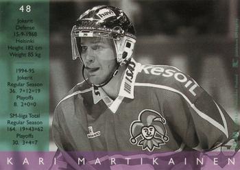 1995-96 Leaf Sisu SM-Liiga (Finnish) #48 Kari Martikainen Back
