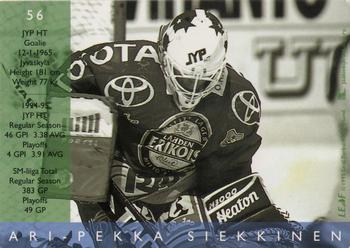 1995-96 Leaf Sisu SM-Liiga (Finnish) #56 Ari-Pekka Siekkinen Back