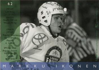 1995-96 Leaf Sisu SM-Liiga (Finnish) #62 Markku Ikonen Back