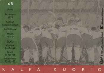 1995-96 Leaf Sisu SM-Liiga (Finnish) #68 KalPa Back