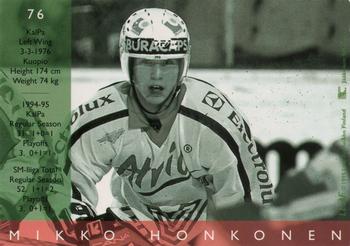 1995-96 Leaf Sisu SM-Liiga (Finnish) #76 Mikko Honkonen Back
