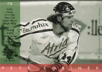1995-96 Leaf Sisu SM-Liiga (Finnish) #78 Petr Korinek Back