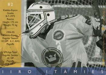 1995-96 Leaf Sisu SM-Liiga (Finnish) #82 Iiro Itämies Back
