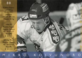 1995-96 Leaf Sisu SM-Liiga (Finnish) #88 Mikko Koivunoro Back