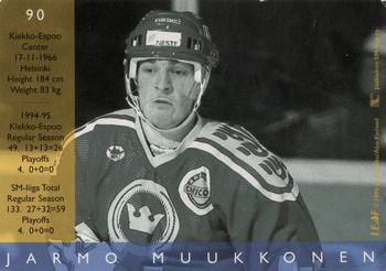 1995-96 Leaf Sisu SM-Liiga (Finnish) #90 Jarmo Muukkonen Back