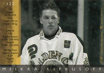 1995-96 Leaf Sisu SM-Liiga (Finnish) #122 Miikka Kiprusoff Back