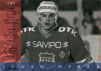 1995-96 Leaf Sisu SM-Liiga (Finnish) #147 Jouko Myrrä Back