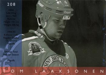 1995-96 Leaf Sisu SM-Liiga (Finnish) #208 Tom Laaksonen Back