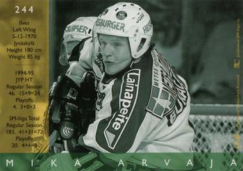 1995-96 Leaf Sisu SM-Liiga (Finnish) #244 Mika Arvaja Back