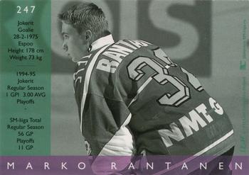 1995-96 Leaf Sisu SM-Liiga (Finnish) #247 Marko Rantanen Back
