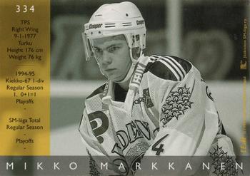 1995-96 Leaf Sisu SM-Liiga (Finnish) #334 Mikko Markkanen Back