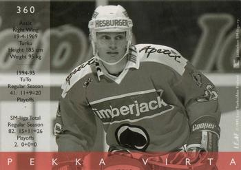 1995-96 Leaf Sisu SM-Liiga (Finnish) #360 Pekka Virta Back