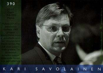 1995-96 Leaf Sisu SM-Liiga (Finnish) #390 Kari Savolainen Back