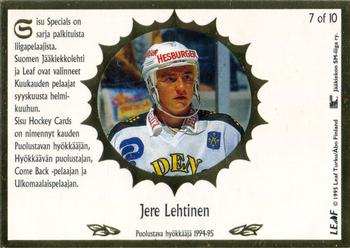 1995-96 Leaf Sisu SM-Liiga (Finnish) - Sisu Specials White #7 Jere Lehtinen Back