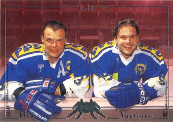1995-96 Leaf Sisu SM-Liiga (Finnish) - Double Trouble #6 Timo Blomqvist / Sami Nuutinen Back