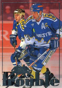 1995-96 Leaf Sisu SM-Liiga (Finnish) - Double Trouble #6 Timo Blomqvist / Sami Nuutinen Front