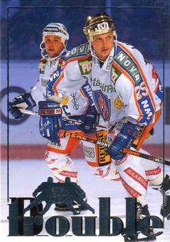 1995-96 Leaf Sisu SM-Liiga (Finnish) - Double Trouble #8 Timo Jutila /  Pekka Laksola Front