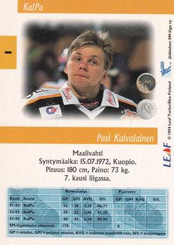 1994-95 Leaf Sisu SM-Liiga (Finnish) #1 Pasi Kuivalainen Back