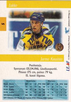 1994-95 Leaf Sisu SM-Liiga (Finnish) #5 Jarmo Kuusisto Back