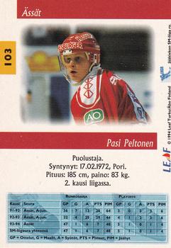 1994-95 Leaf Sisu SM-Liiga (Finnish) #103 Pasi Peltonen Back
