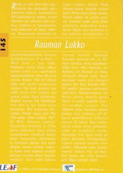 1994-95 Leaf Sisu SM-Liiga (Finnish) #145 Rauman Lukko Back