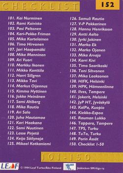 1994-95 Leaf Sisu SM-Liiga (Finnish) #152 Vladimir Jursinov Back