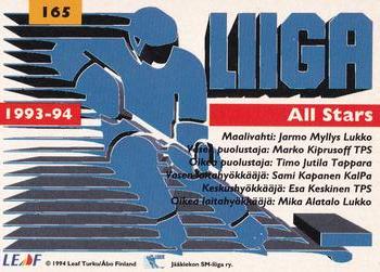 1994-95 Leaf Sisu SM-Liiga (Finnish) #165 Mika Alatalo Back