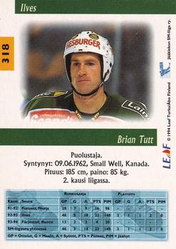 1994-95 Leaf Sisu SM-Liiga (Finnish) #318 Brian Tutt Back