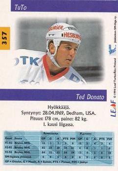 1994-95 Leaf Sisu SM-Liiga (Finnish) #357 Ted Donato Back