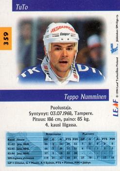 1994-95 Leaf Sisu SM-Liiga (Finnish) #359 Teppo Numminen Back