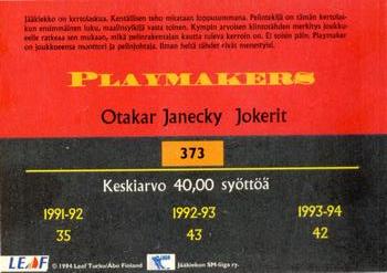1994-95 Leaf Sisu SM-Liiga (Finnish) #373 Otakar Janecky Back