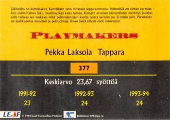 1994-95 Leaf Sisu SM-Liiga (Finnish) #377 Pekka Laksola Back