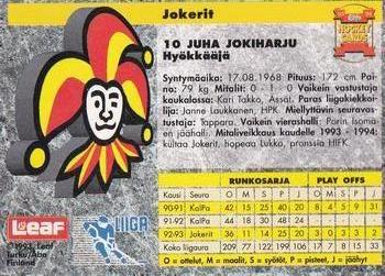 1993-94 Leaf Sisu SM-Liiga (Finnish) #13 Juha Jokiharju Back
